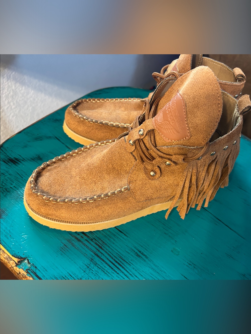 Fringe Suede Moccasin Boots in Brown - Picture 5 of 5